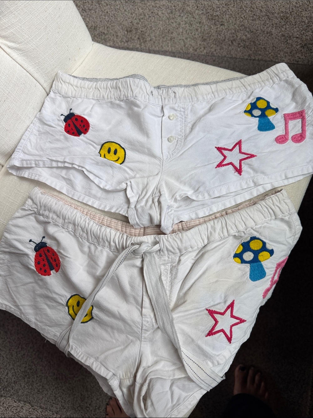 PINK Victoria's Secret  White sleep Shorts